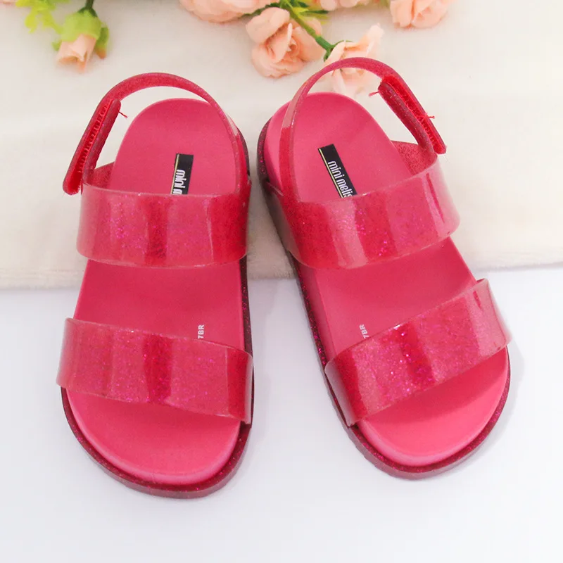 Мини Мелисса детские сандалии для девочек принцесса обувь Дети плоские сандалии для маленьких девочек обувь в римском стиле Красивая Летние босоножки Стиль