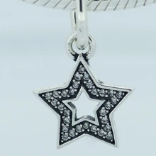 Амулеты звезда серебряные амулеты с кубическим цирконием новые оригинальные серебряные бусины 925 пробы DIY ювелирные изделия оптом 09047