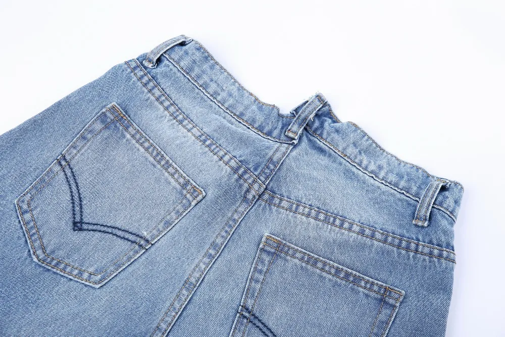 2019 для женщин Винтаж Тонкий прямой Высокая талия повседневные джинсы SELLWORLDER Chic брюки для девочек