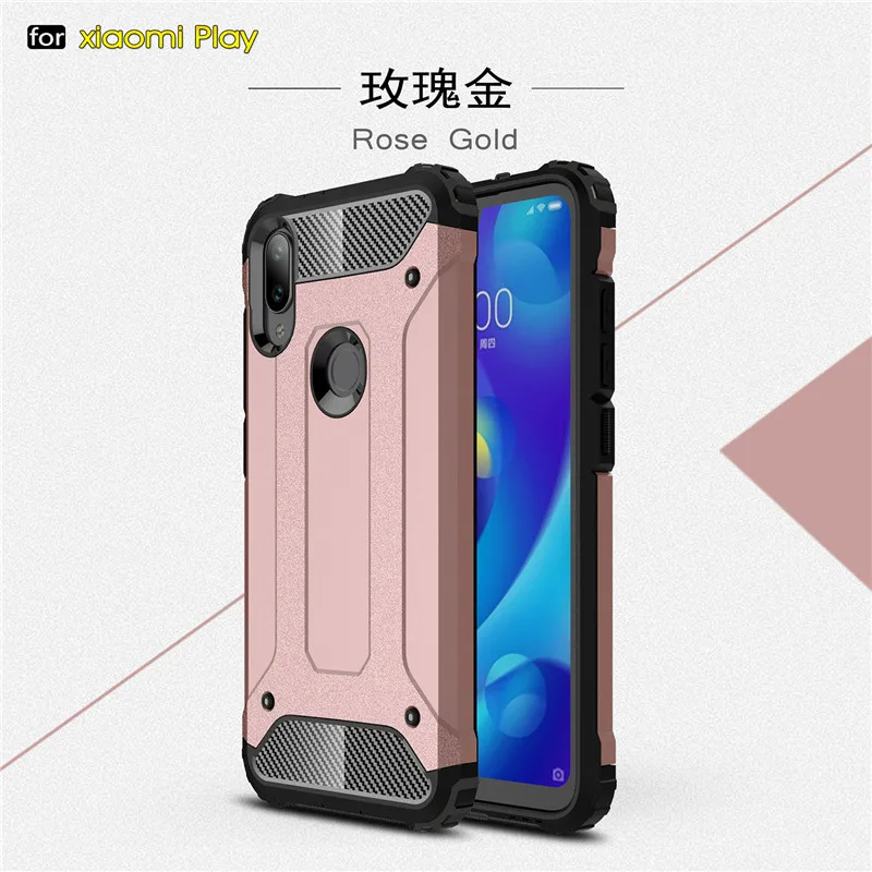 Чехол для Xiaomi Mi Play противоударный мягкий силиконовый + жесткий пластиковый чехол