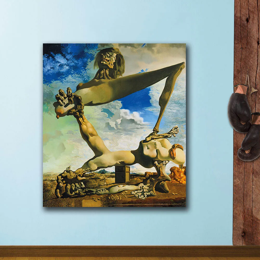 Настенные картины salvador-dali-soft-construction-with-boiled-beans-1936 картина холст печать домашний
