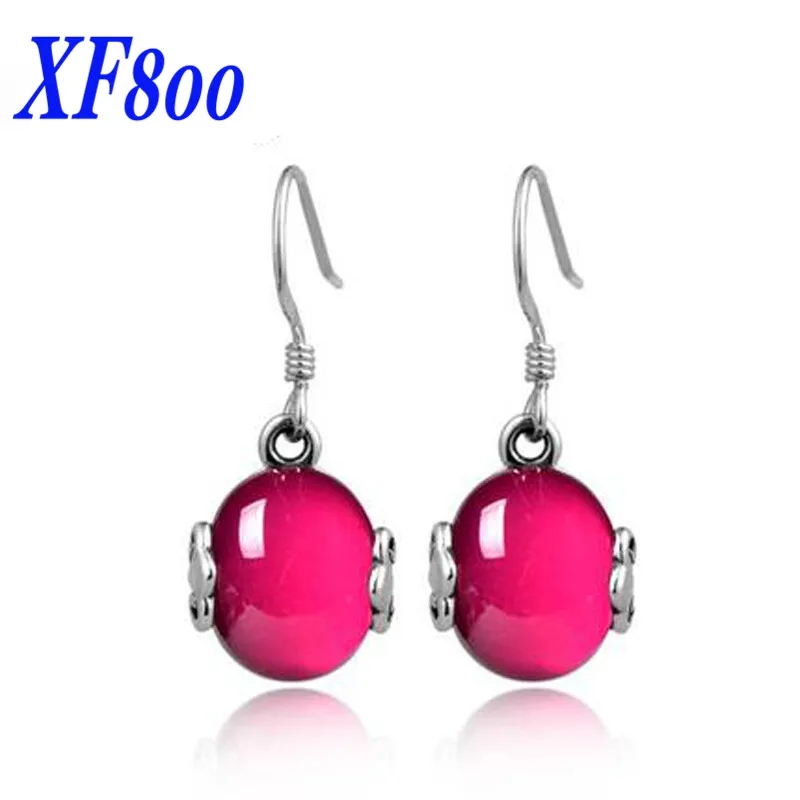 

Thai Silver Vintage red ruby Gemstone drop earrings For Women Square Cut Amazing 2016 Brand new Y01
