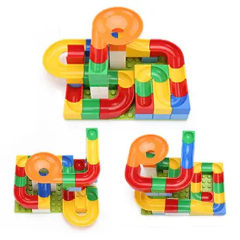

ABWE Best Sale 54Pcs DIY Construction Marble Race Run Maze Balls Track Kids Children Gaming Building Blocks Toys Set