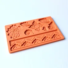 Diy moldes de silicona para decoración de pasteles de jabón fondant molde tapete de encaje de flores en relieve herramientas de cocina para hornear de chocolate mk1882
