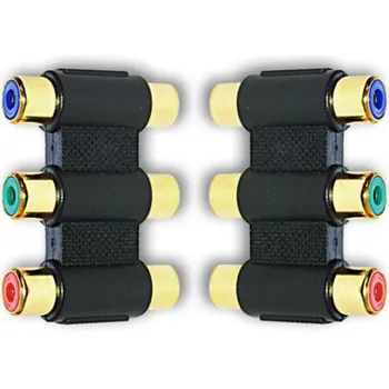 

3 x RCA Phono RGB Component Video Coupler Joiner Adaptor F-F GOLD