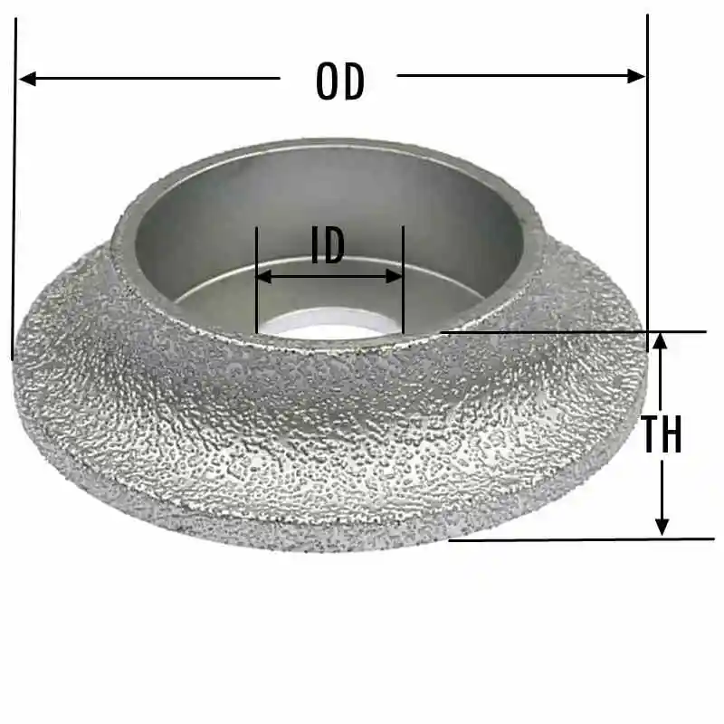 1 шт. Паяные алмазные шлифовальные круги Demi-bullnose Вакуумные Паяные алмазные инструменты для угловой шлифовальной машины настольная шлифовальная машина