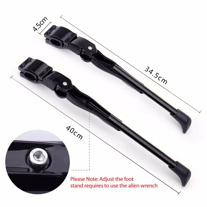 Best Outdoor Bicycle Foot Kick Stand Adjustable Mountain Bike Cycle Prop Side Rear Kickstand Non-slip for 24"-27" Wheel Dia Bike 6