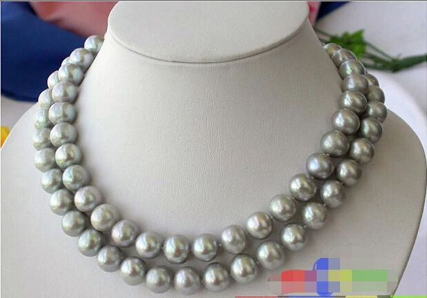 

Free shipping >>>>>>p1556 AAA 33" 12mm GRAY FRESHWATER PEARL NECKLACE 14KT