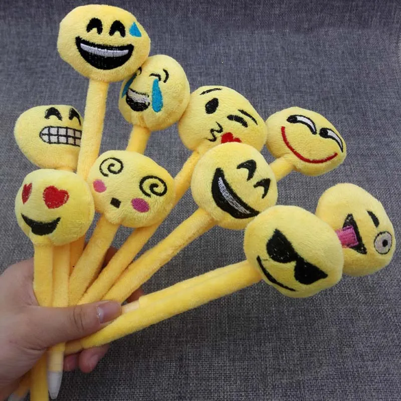 

8 Pcs/lot Emoji Smiles Doll Designs Party Favors Small Gift Pen Write Supply for Children Cute Ball Pen Gift for Party Favor