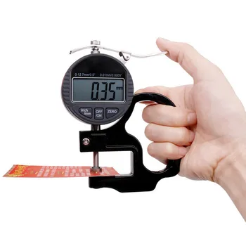 

0-12.7mm Electronic Micrometer Digital Thickness Meter Gauge 0.01mm Depth Tester Paper Film Thickness Measuring Tool