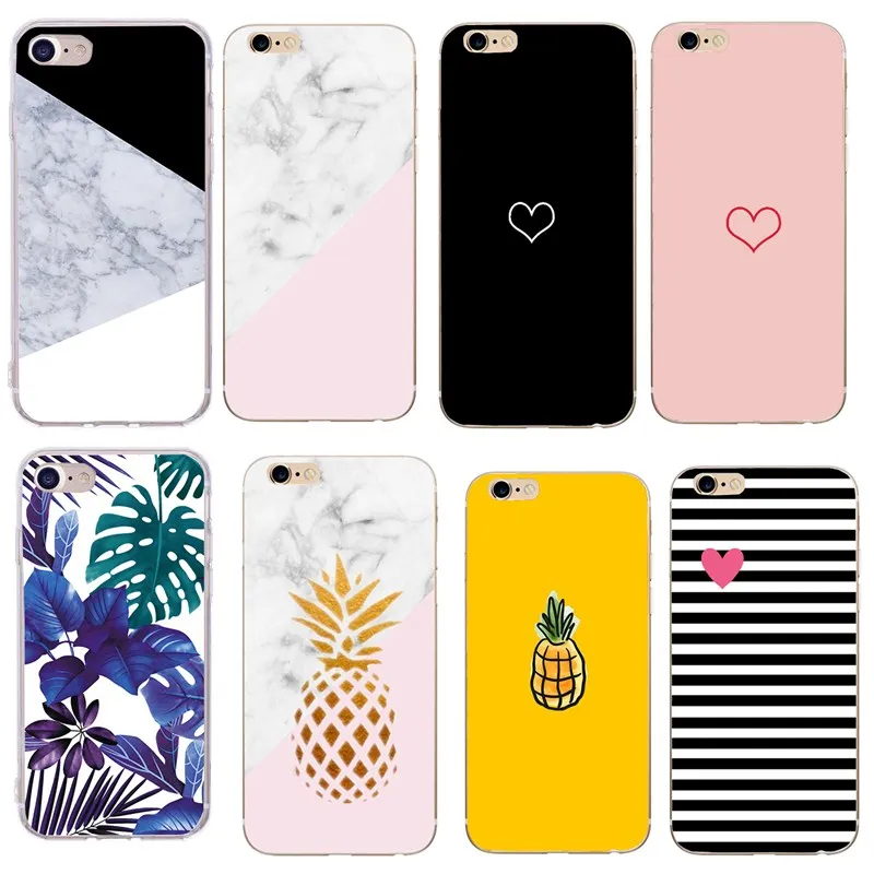 

Marble Pineapple Case For Iphone 7 Case Cover Silicone Matte Cover Cases For Iphone 8 7 Plus X 6 6S Plus Luxury Case Fundas Capa