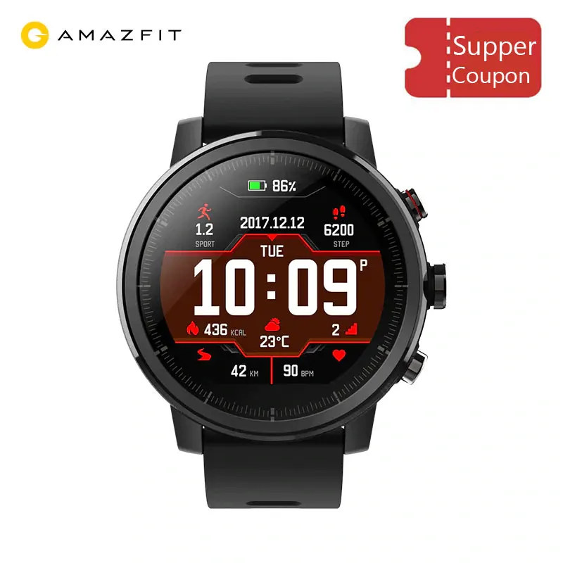 Amazfit Stratos Smart Watch APP Ver 2 GPS Heart Rate Monitor 5 ATM Waterproof Xiaomi Ecosystem Smar