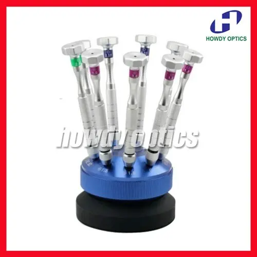 9pcs Screwdriver Glasses Screw Driver Spectacle Professional Screwdriver Set With Swivel Stand