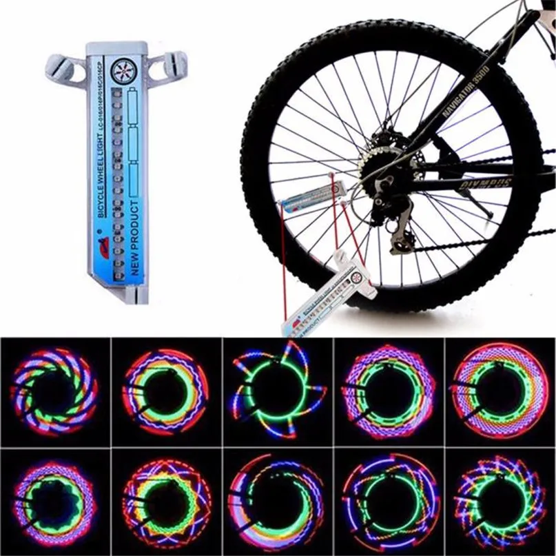 16 LED Car Motorcycle Cycling Bike Bicycle Tire Wheel Valve Flashing Spoke Light 30 pattern Wheel Light Drop Shipping #2M16 (2)