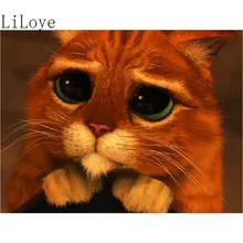 LI LOYE Cross Stitch Full Diamond Rhinestone Painting Art Decor DIY 5D diamond painting big eyes Cat Drill Embroidery icon FZ460 