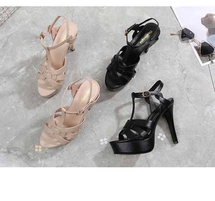 Модные женские туфли-лодочки Босоножки на платформе с открытым носком на высоком каблуке 11,5 см Женская обувь для вечеринок OULYYYOGO