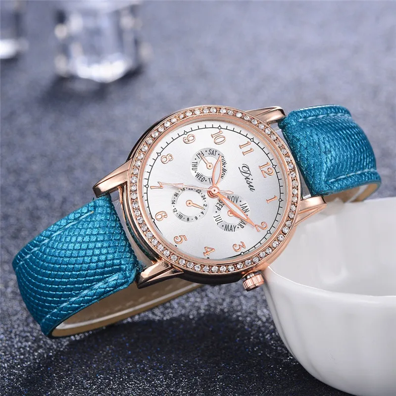 Часы женские модные ретро дизайн кожаный ремешок аналоговые сплав кварцевые часы браслет подарок relogio feminino