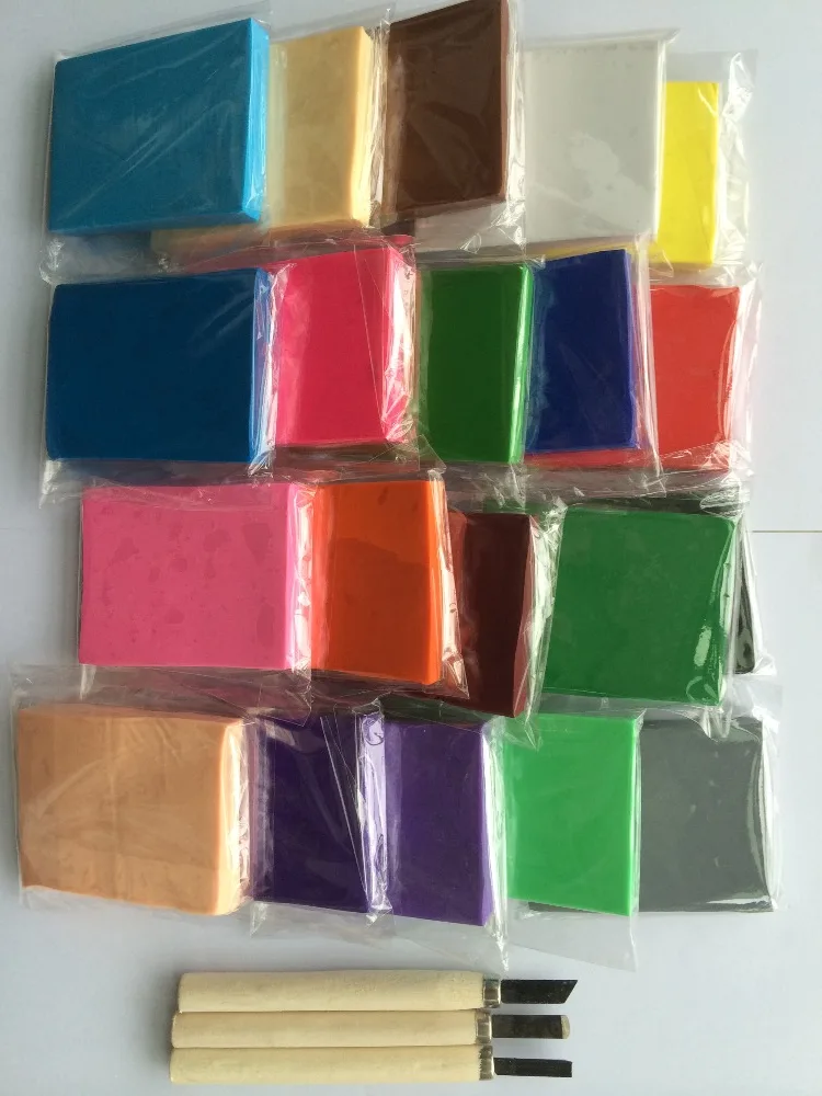 

Set B 20PC/Lot+Cut Tool different colour .80g packing Creative clay CRAFT clay with size:8x6x1cm ,Eco-friendly