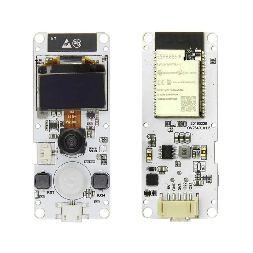 

Camera Module For T-Camera ESP32 WROVER PSRAM ESP32-WROVER-B OV2640 0.96 Inches OLED PIR Grove Port Mini Camera Board With Mic