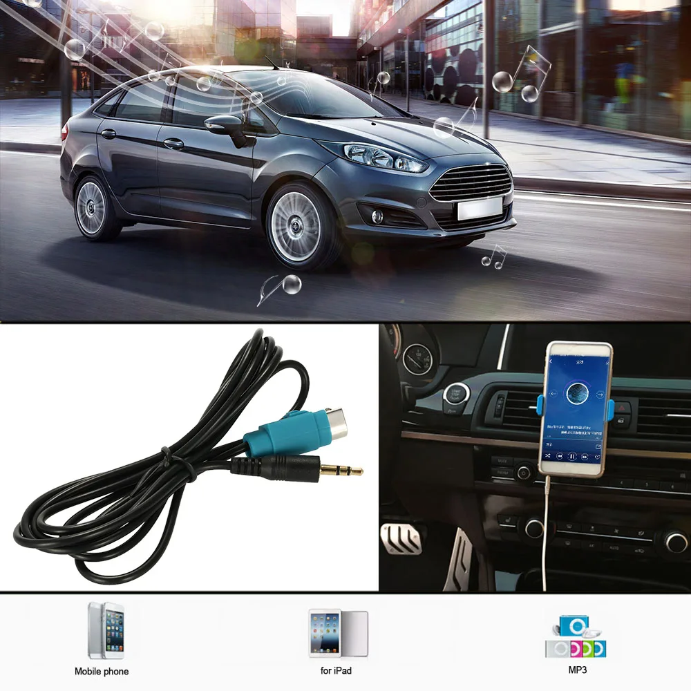 KKmoon 3 5 мм Aux кабель линии подключения аудио адаптер для ALPINE KCE 236B iPod iPhone 6S 6 Plus 5S 5C