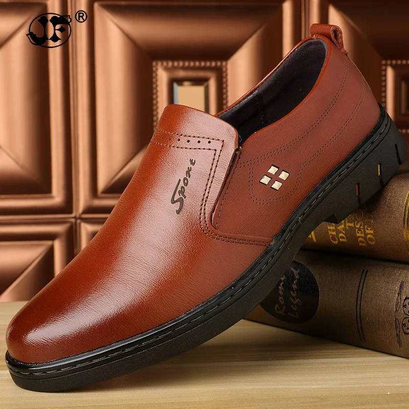 mens black leather non slip shoes