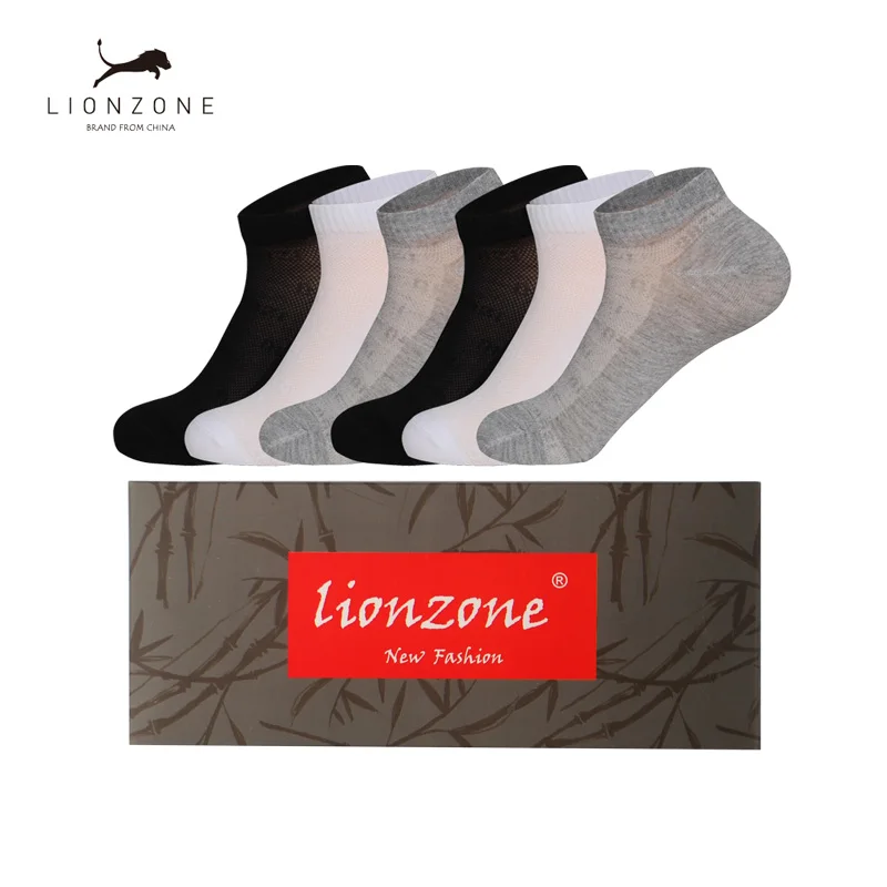 

Casual Ankle Men Socks Pure Colors Spring Hot Selling Antibacterial Breathable Gentleman Invisible Bamboo Boat Socks 6Pairs/Lot