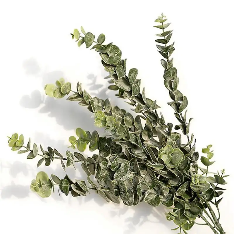 Имитация зеленого растения один лист эвкалипта имитация сухой ветки искусственный цветок для свадьбы аксессуар для стрельбы украшения дома