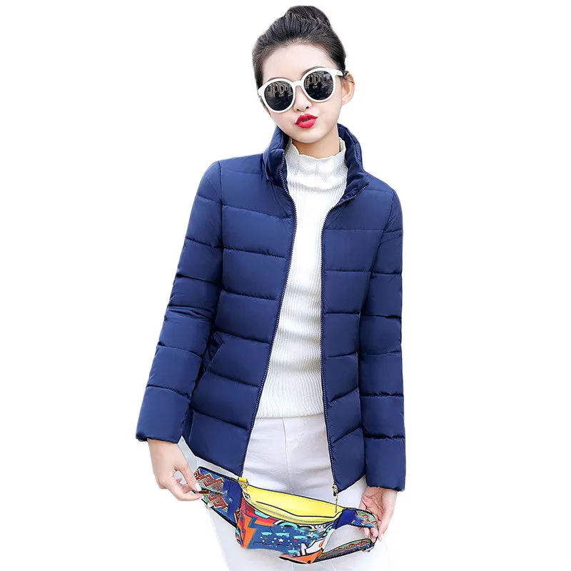 

Winter Coat Women 2019 New Autumn Korean Fashion Short Slim Jacket Black White Khaki Wine Red L-5XL Plus Size Zipper Parka CX941