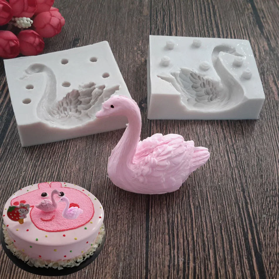 

3D Swan Shape Cake Decorating Tools Candy Mould Silicone Soap Mold Fondant Cake Chocolate Mousse Kitchen Pastry Baking Tools