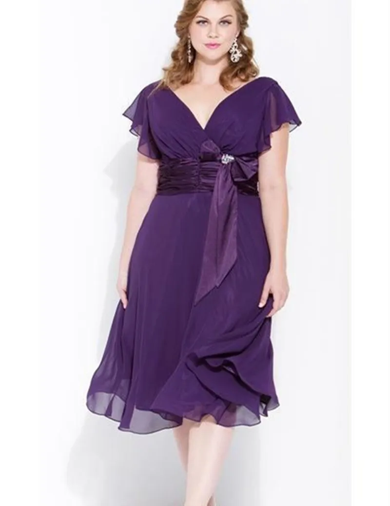 Purple Tea Length Dress 9