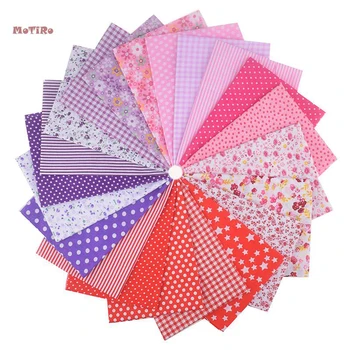 

MoTiRo,Red&Pink&Purple Series Low Density Cotton Fabric for Patchwork,Thin Plain Printed Sewing Tissu for Quilt,21Pcs,,50*50cm