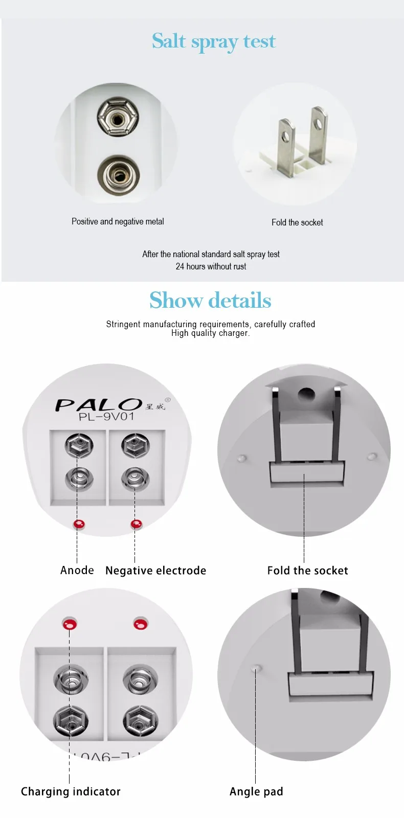 PALO Smart 9V зарядное устройство перезаряжаемые для 9v ni-mh Li-Ion 9v батарея+ 4 шт. 9V 6F22 Ni-MH аккумуляторная батарея