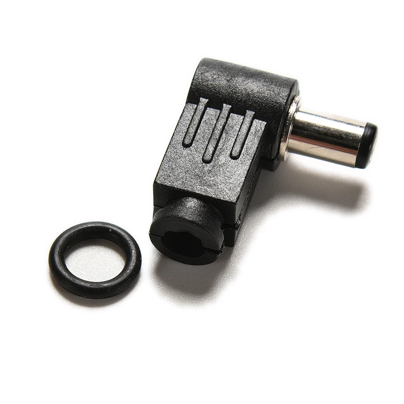 Cabo de Alimentação 90 Graus Ângulo Direito Macho Tomada Cabo de Solda Ponta Conector do Adaptador 2.1x5.5 mm 2.1 mm 10 Pcs Preto dc - Imagem 6