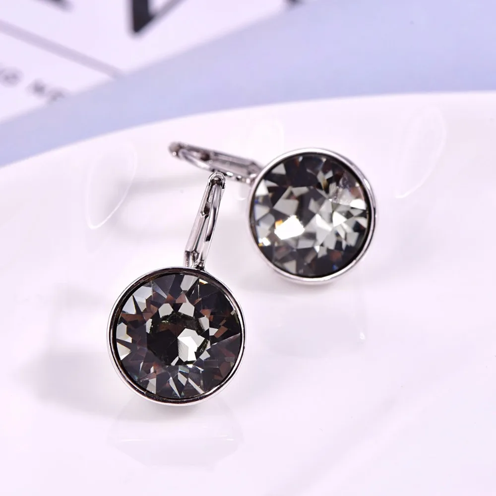 MALANDA серебряный цвет Bella серьги-гвоздики для женщин белый кристалл от Swarovski модные серьги Свадебные офисные украшения подарок новинка