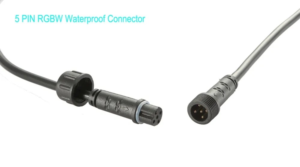 

5pcs/lot 5PIN 2 Meters IP67 Waterproof Extension Cable LED Light Power Cord Male and Female Connectors for RGBW LED light