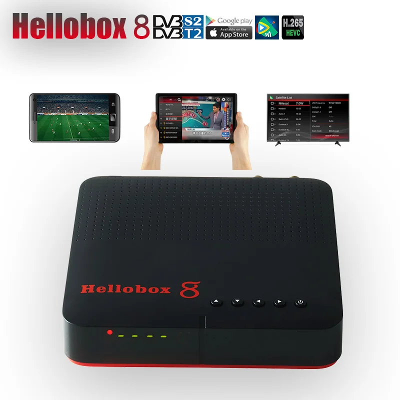 

Hellobox dvb t2/S2/C Satellite Receiver Combo TV BOX Play On Mobile Phone Satellite TV Receiver APP Support Android/iOS/Windows