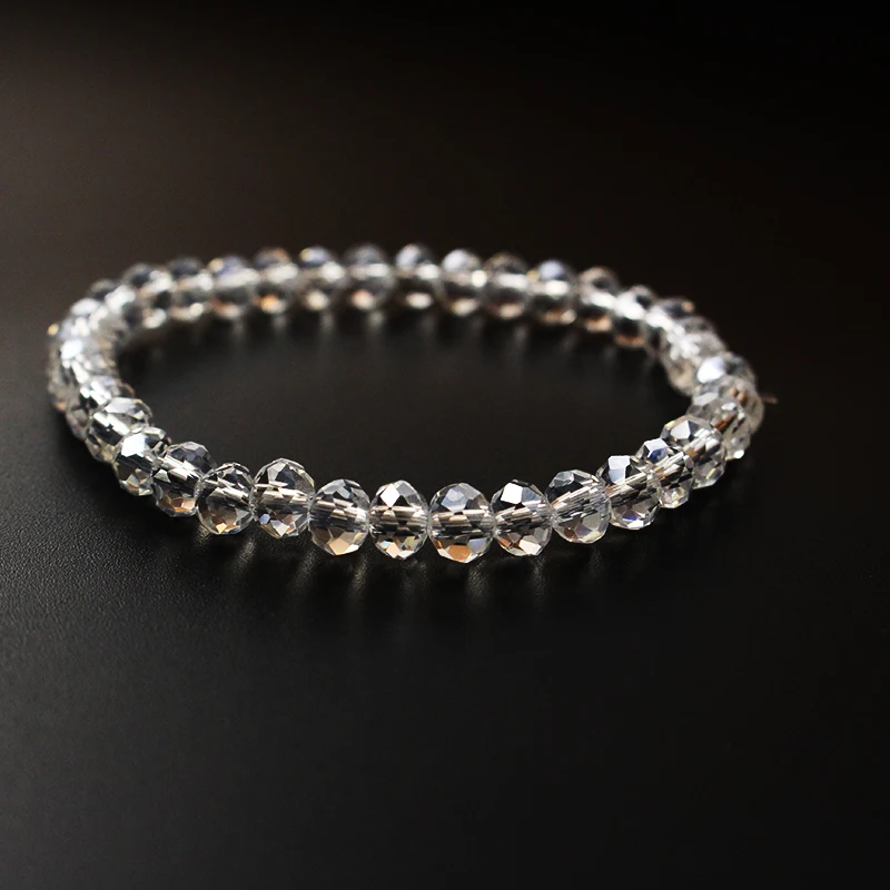 

CHENFAN 6mm stone Bracelet Crystal Faced Abacus Bead Stretch Fashion Woman Bracelet Men Jewelry Fashion Bracelet for Women