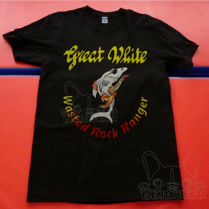 Vintage 1997 Great White Tshirt Reprint Hard Rock Band Tour Tee 90s S
