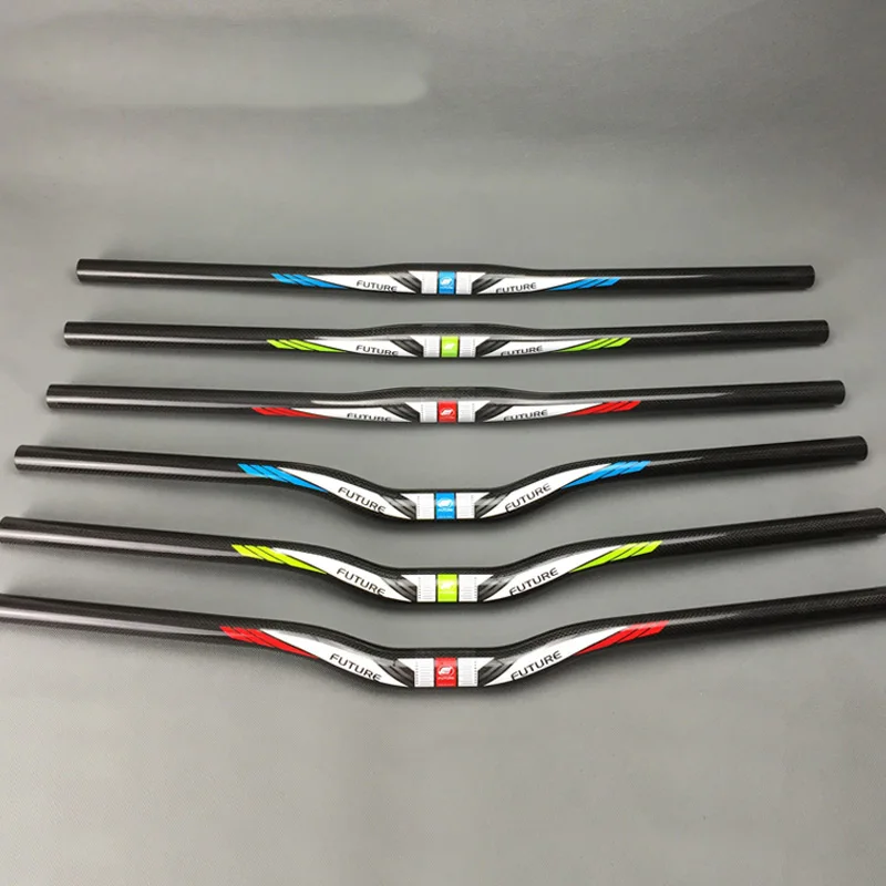 

Toseek Future Full Carbon bike handlebar MTB bicycle flat/rise handlebar 3k 31.8*600/620/640/660/680/700/720mm bike parts