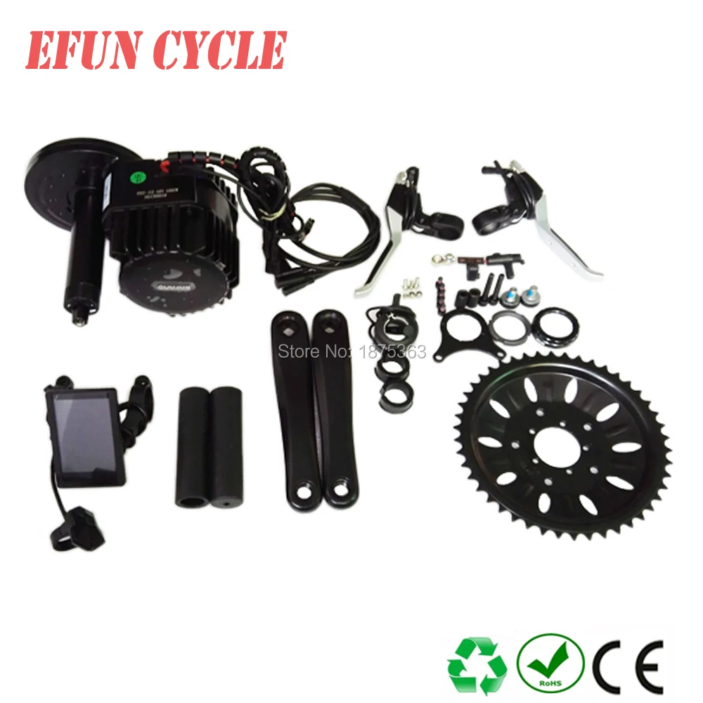

Free shipping 52V Mid drive motor kits Bafang BBSHD/BBS03 48V 1000W with 52V 14Ah USB down tube battery for fat tire bike