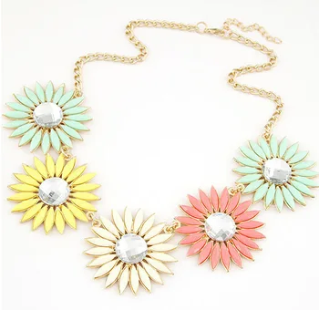 

Factory Direct Fashion Jewelry2014NEW Retro Elegant Flower Rhinestone Choker Necklace Women Statement necklaces & pendants HT-31