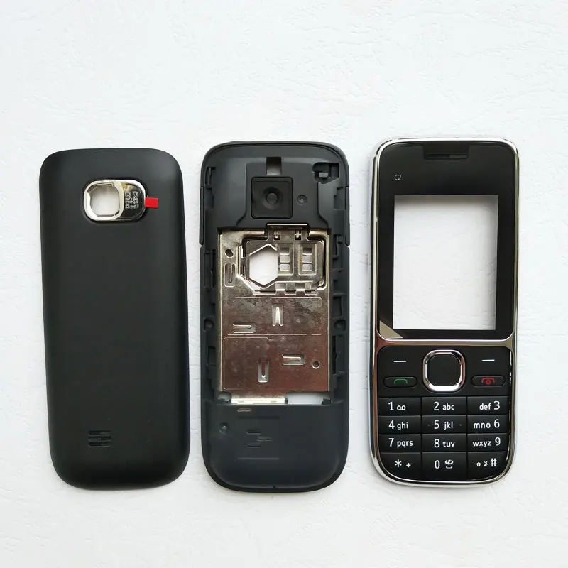 Новая задняя крышка для Nokia C2 C2-01 + средняя рамка передняя клавиатура с логотипом |