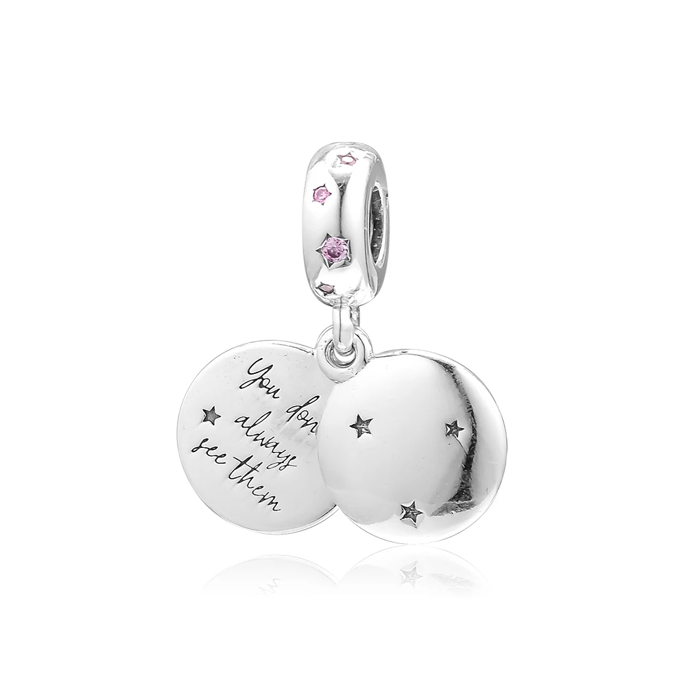 DIY подходит для браслетов Pandora Beads Forever Sisters Подвески 100% 925 пробы-серебро-ювелирные