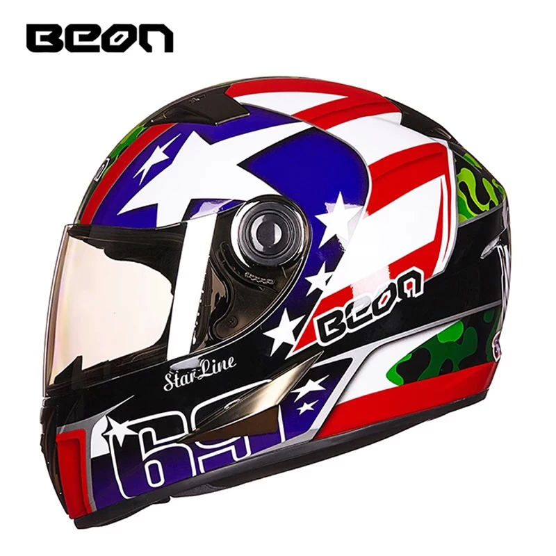 BEON мотоциклетный шлем полное лицо шлем Casco Moto Capacete мотокросс шлем мото Винтаж Гонки езда 500