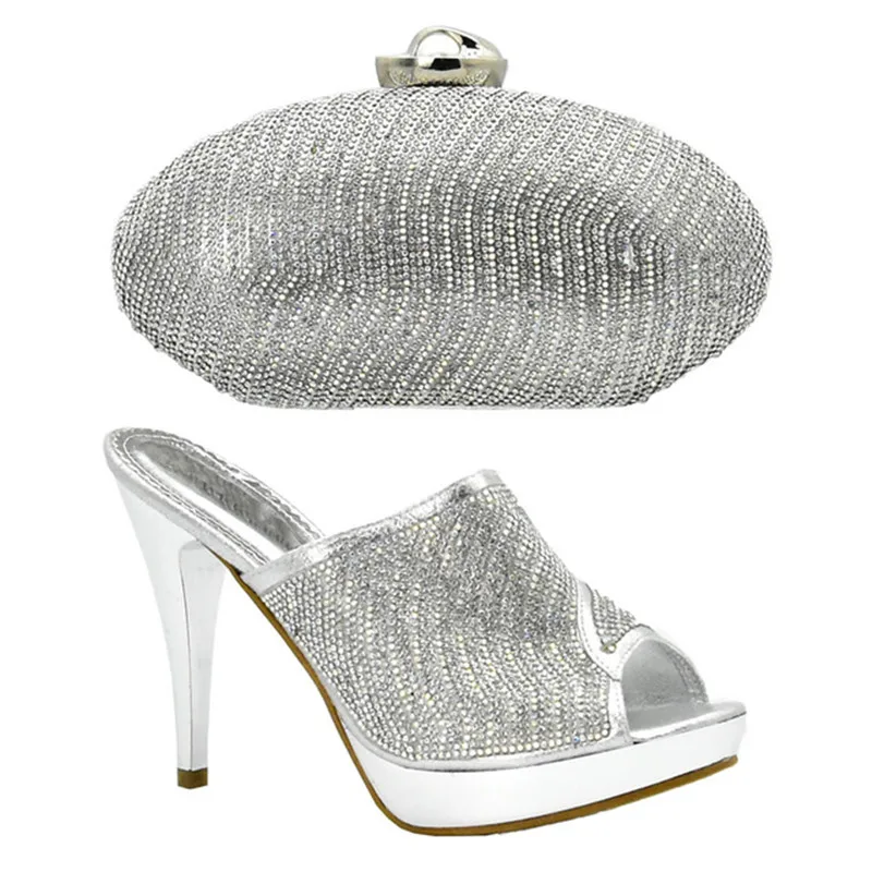 

Italian Shoes with Matching Bags Set Set Decorated with Rhinestone Nigerian Women Wedding Shoes and Bag Shoes and Bags To Match