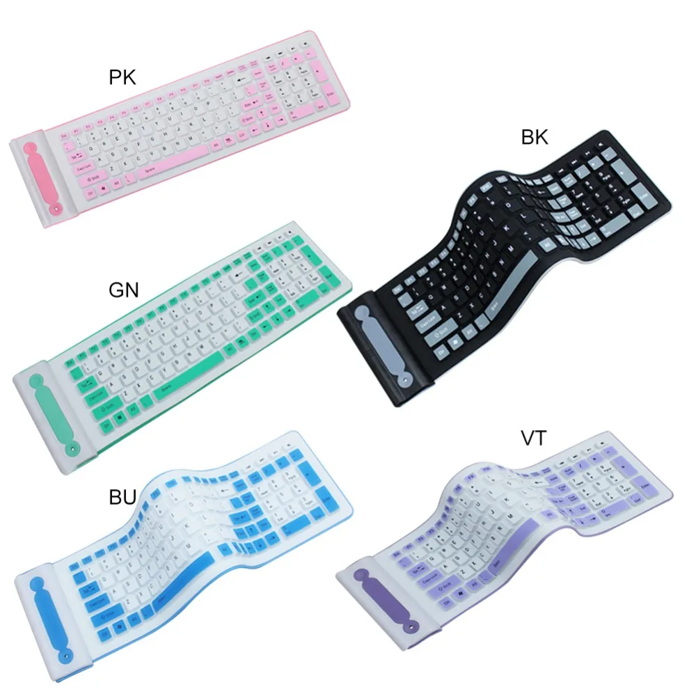 

Portable 2.4G Wireless Keyboard Flexible Waterproof Resistant Soft Silicone Mini Silicon Keyboard for Tablet Computer Keyboard