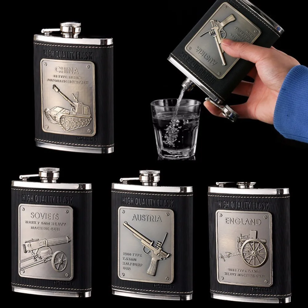 multi Patterns 304 Stainless Steel Hip Flask Whisky Bottle Outdoor