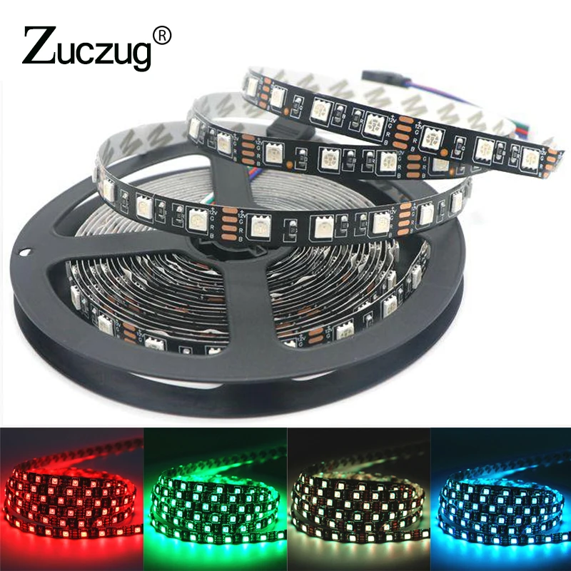 

LED Strip light 5050 5m RGB 12 V volt Waterproof Flexible ledstrip TV kitchen ceiling Light DC12V tape neon light for PC Room