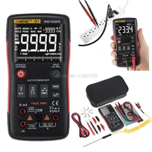 Q1 true-rms multímetro digital botão automático 9999 contagens analógico gráfico de barras ac/dc tensão amperímetro corrente ohm transistor tester xj36