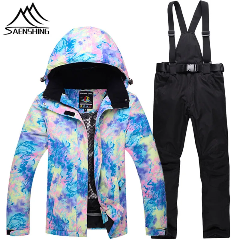 

SAENSHING New Ski Suit Women 2018 Mountain Skiing Snowboarding Suit Winter Outdoor Sports Ski Clothing Waterproof Windproof XXL